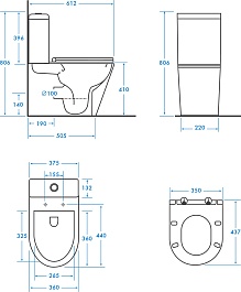 Vivon Унитаз-компакт Colett KWH03 безободковый с быстросъёмным сиденьем микролифт – фотография-10